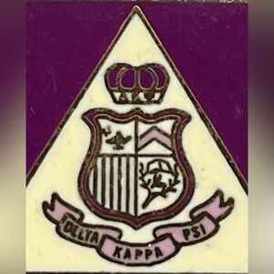 DELTA KAPPA PSI 100 Years Of Sisterhood Gold Tone Enamel Sorority Pin